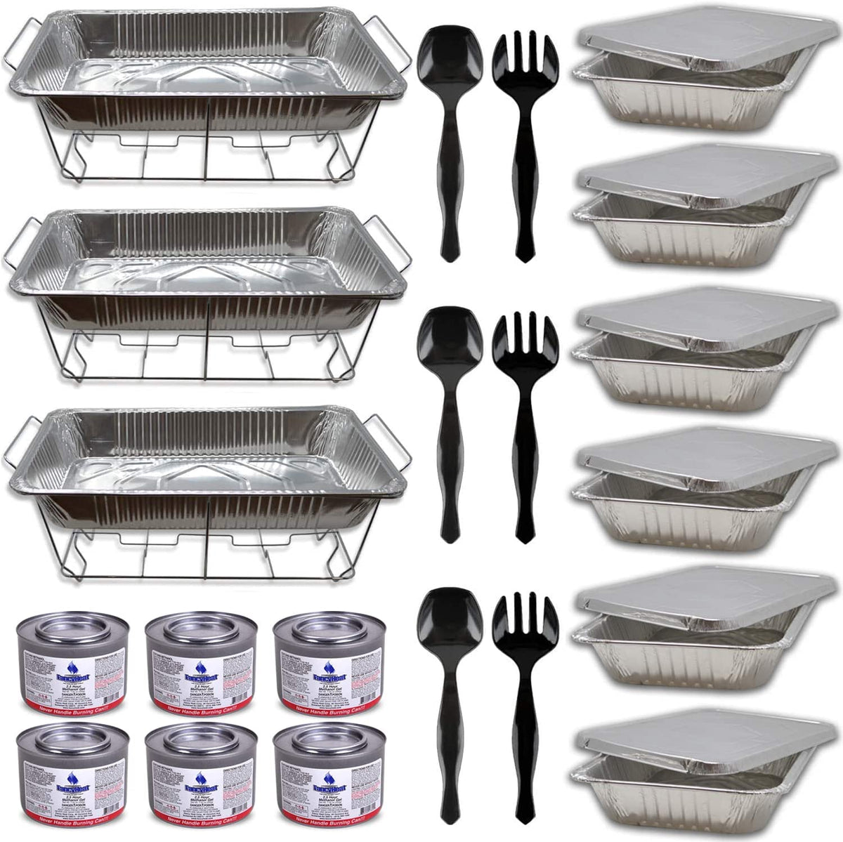 Disposable Chafing Dish Buffet Set, Food Warmers for Parties, 30 Pcs Buffet  Servers and Warmers, Catering Supplies, Pans (9x13), Warming Trays for