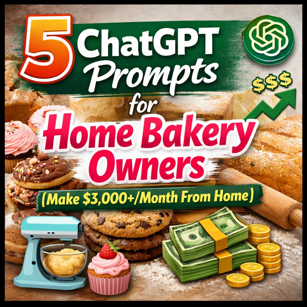 5 ChatGPT Prompts for Home Bakery Owners (Make $3,000+/Month From Home)
