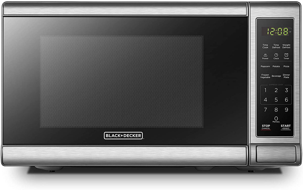 BLACK+DECKER EM720CB7 Digital Microwave Oven with Turntable Push