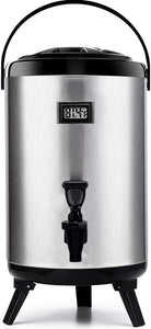 WantJoin Stainless Steel Hot Beverage Dispenser – Insulated Beverage Dispenser Insulated Thermal Hot and Cold Beverage Dispenser with Thermometer – 2.1-Gallons 8 Liters Drink Dispenser with Spigot