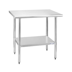 Hally Stainless Steel Table for Prep & Work 24 x 36 Inches, NSF Commercial Heavy Duty Table with Undershelf and Galvanized Legs for Restaurant, Home and Hotel