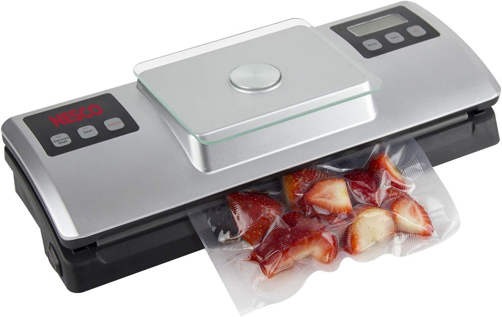 Nesco VSS-01 Automatic Food Vacuum Sealer with Digital Scale and Bag Starter Kit, Silver