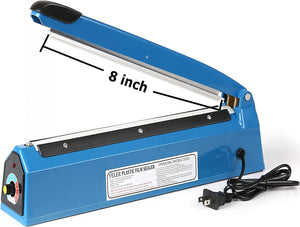 Yeler 8 Inch Impulse Heat Sealer Impulse Bag Sealer,Manual Poly Bag Heat Sealer Machine for Plastic Bags PE PP Bags with Extra Replace Element Grip