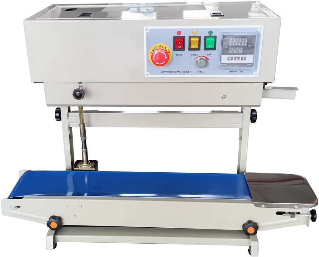 INTBUYING Continuous Bag Band Sealing Machine FR-880 85W Automatic Bag Sealing Machine Continuous Band Sealer for PVC Membrane Bag Film (Vertical) 110V
