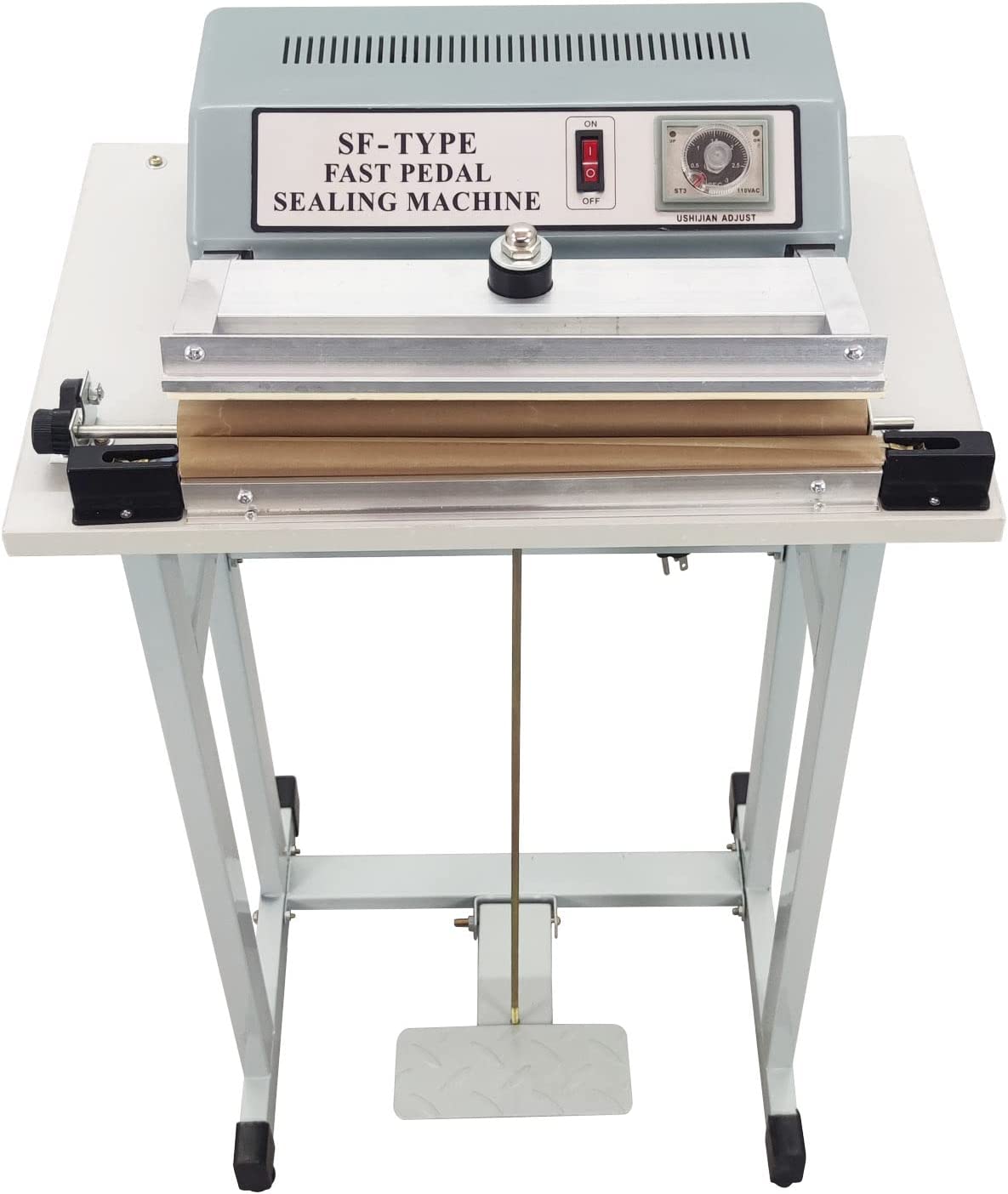 EQCOTWEA SF-B300 Foot-Pedal Sealing Machine Foot Sealer Fast Pedal Sealing MachineHeat Sealer Heat Seal Closer Plastic Bag Sealing Machine with Foot Pedal 110V
