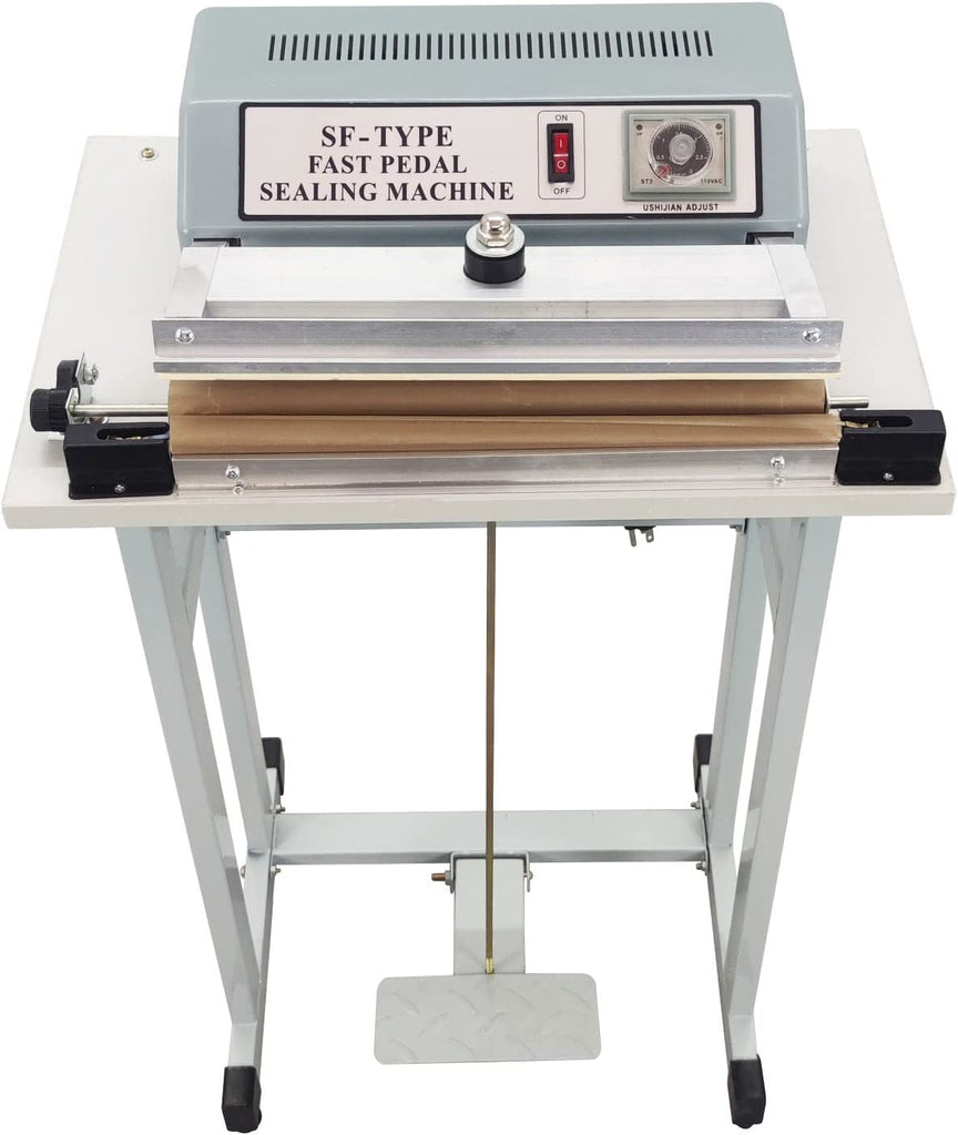 EQCOTWEA SF-B300 Foot-Pedal Sealing Machine Foot Sealer Fast Pedal Sealing MachineHeat Sealer Heat Seal Closer Plastic Bag Sealing Machine with Foot Pedal 110V