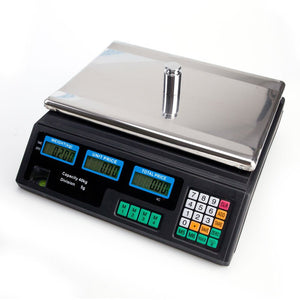 88LB 40KG Electronic Price Computing Scale | Digital Deli Food Produce Weight Scales with LCD Display for Retail Outlet Store, Kitchen, Restaurant Market, Farmer, Food, Meat, Fruit