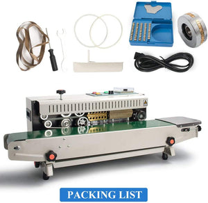 Masterandy Continuous Sealing Machine Automatic Horizontal Continuous Band Sealer FR900 Plastic Bag Sealer 110V