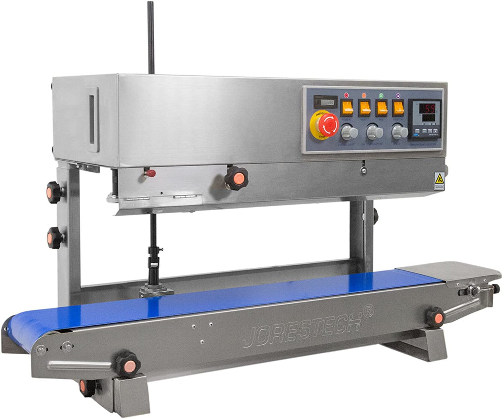 JORESTECH Continuous Plastic Bag Band Sealing Date Sealer Printer Machine (Stainless Steel, E-CBS-800I))