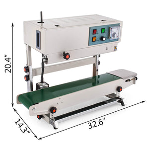 Happybuy Continuous Band Sealer FR-900, Vertical Automatic Continuous Sealing Machine with Digital Temperature Control, Vertical Band Sealer for Bag Films