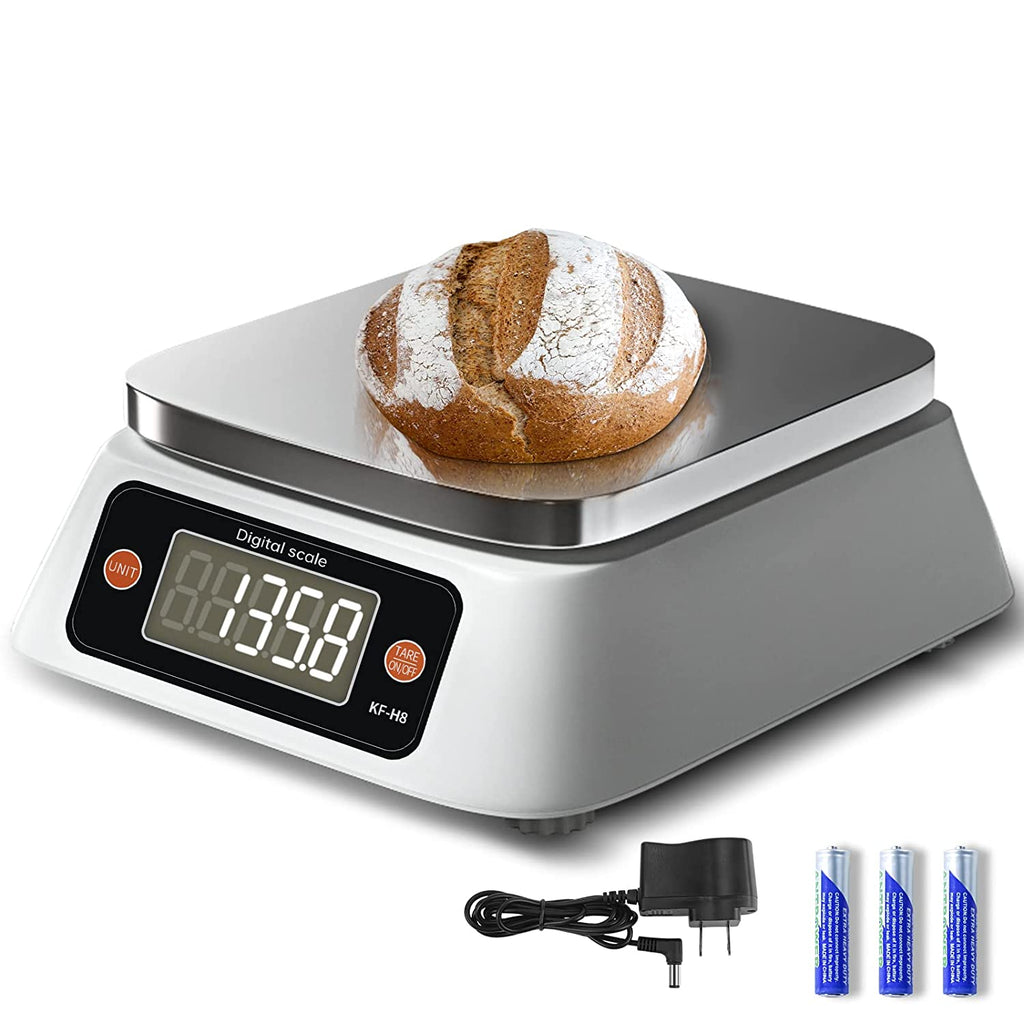 Food Scale Digital Scale Kitchen Scales Digital Weight, YONCON Baking Scale for Bakers, Candle Making or Soap Making with Stainless Steel Large Platform, 22lb/0.5g, 3*AA Batteries and Adapter Included