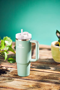 Stanley Quencher H2.0 FlowState Stainless Steel Vacuum Insulated Tumbler with Lid and Straw for Water, Iced Tea or Coffee, Smoothie and More, 40oz, Eucalyptus