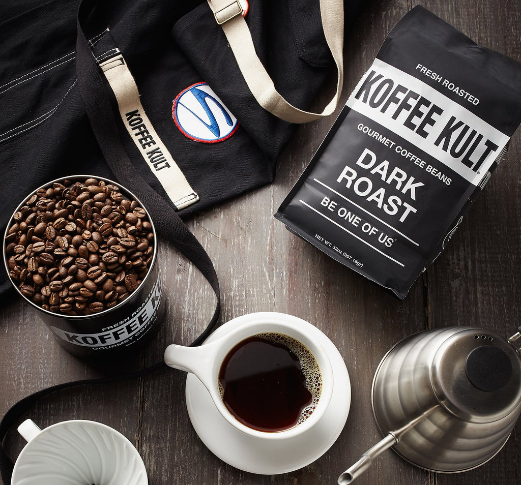 Koffee Kult Dark Roast Whole Coffee Beans - Small Batch Gourmet Aromatic Artisan Blend 100% Arabica Coffee Beans Organically Sourced Espresso Beans (32oz)