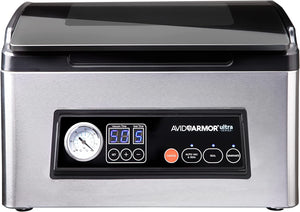 Avid Armor Chamber Vacuum Sealer Machine Model USV32 Ultra Series, Perfect for Liquid-Rich Foods including Fresh Meats, Marinades, Soups, Sauces and More. Vacuum Packaging the Professional Way