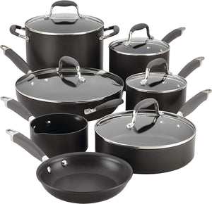 Anolon Advanced 12-pc. Hard-Anodized Nonstick Cookware Set Grey, 2.3, black