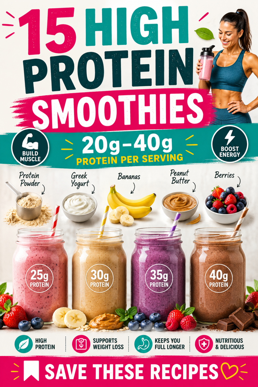 15 Healthy Smoothie Recipes: High Protein, Low Calorie & Meal Replacement Smoothies