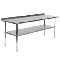 Gridmann NSF Stainless Steel Commercial Kitchen Prep & Work Table w/ Backsplash - 72 in. x 24 in.