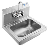 GRIDMANN Commercial NSF Stainless Steel Sink Wall Mount Hand Washing Basin with Faucet