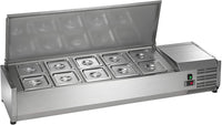 Arctic Air ACP55 55" Refrigerated Countertop Condiment Prep Station With 10 Pan Compartments, Stainless Steel, 115v