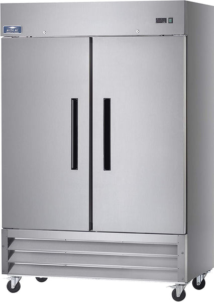 Arctic Air AR49 54" Two Section Two Solid Doors Reach-in Commercial Refrigerator, 49 Cubic Feet, 115v, Stainless Steel