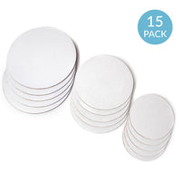 Cake Boards - Set of 15 White Cake circle bases - 6 inches, 8 inches, and 10 inches, 5 of each by Upper Midland Products